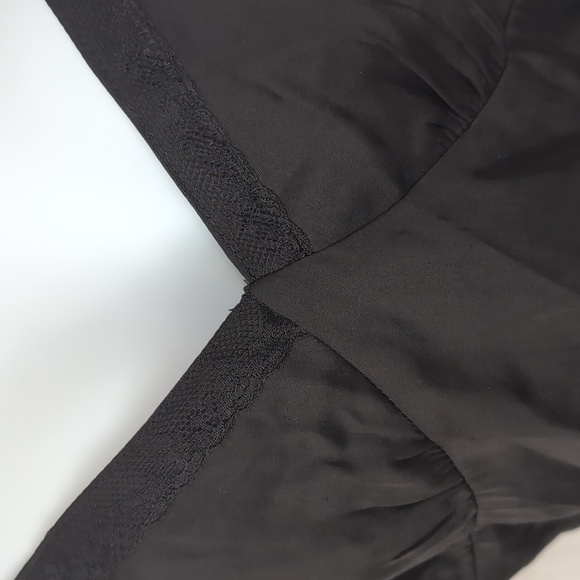 Cotton Candy LA Black Satin Tie-Up Tank Cropped Size Large - Picture 2 of 6